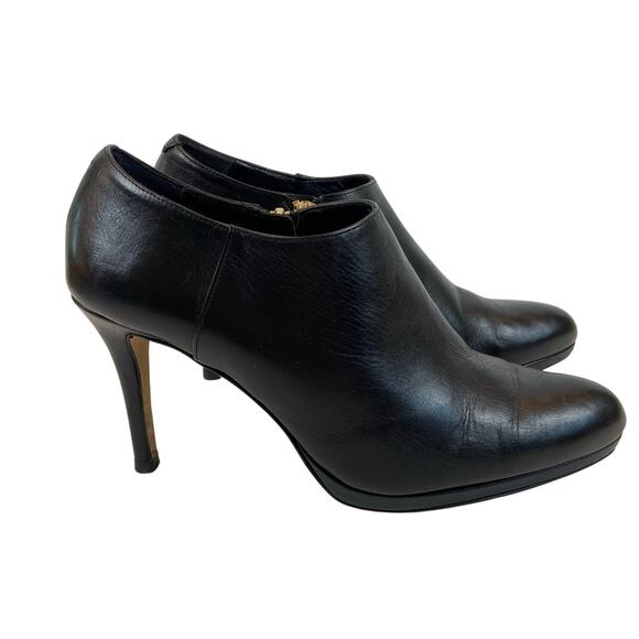 L.K. Bennet London Black Leather Platform Bootie Size 40 / US Size 10 - Picture 2 of 15